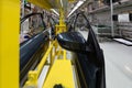 Car door on conveyor. Robotic equipment makes Assembly of car. Modern car Assembly at factory Royalty Free Stock Photo