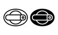 Car door handle icon with outline and glyph style. Royalty Free Stock Photo