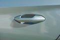 Car door handle with unlock button. Keyless entry car door handle with touch sensor. Access button. Modern car. Car security Royalty Free Stock Photo