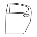 Car door vector outline icon. Vector illustration car on door white background. Isolated outline illustration icon of Royalty Free Stock Photo