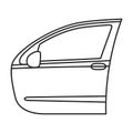 Car door vector outline icon. Vector illustration car on door white background. Isolated outline illustration icon of Royalty Free Stock Photo