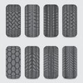 Car dotted tire tracks set Royalty Free Stock Photo