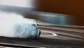 Car drifting, Burning rubber wheel drifting with a lot of smoke