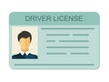 Car driver license identification with photo isolated on white background, driver license vehicle identity in flat style Royalty Free Stock Photo