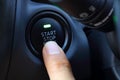 Car driver push start button engine