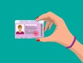 Car driver woman license in hand Royalty Free Stock Photo