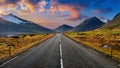 Car driving on beautiful road in Iceland Royalty Free Stock Photo