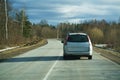 28-02-2021 Car driving on empty road, Poland, Europe
