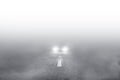 Car driving the Fog Road Royalty Free Stock Photo