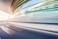 Car driving on road in city background, motion blur Royalty Free Stock Photo