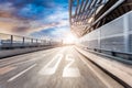 Car driving on road in city background, motion blur Royalty Free Stock Photo