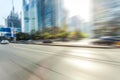 Car driving on road, motion blur