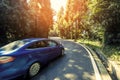 Car driving on the road in mountains