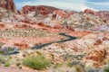 Car Driving through Valley of Fire State Park Royalty Free Stock Photo
