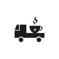 Car drove coffee, coffee sale idea, vector illustration