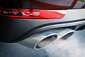 Car dual exhaust pipe. Royalty Free Stock Photo