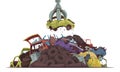 Car Dump Cartoon Royalty Free Stock Photo