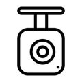 Car DVR icon, dashboard camera dashcam, for video recording of important events stock illustration