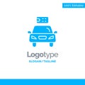 Car, Ecology, Electric, Energy, Power Blue Solid Logo Template. Place for Tagline Royalty Free Stock Photo