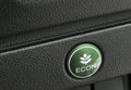 Car econ button close up shot. Car interior econ button close up Royalty Free Stock Photo