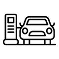 Car electrical refueling icon, outline style