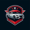 A car emblem featuring stars on a dark background, representing a modern and sleek design, A sleek and modern design representing Royalty Free Stock Photo