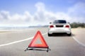 Car emergency stop at road side Royalty Free Stock Photo