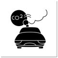Car emissions glyph icon Royalty Free Stock Photo