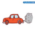 car emitting smoke, Vector