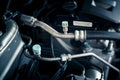 Car engine, air-conditioning hoses and fittings, internal combustion engine Royalty Free Stock Photo