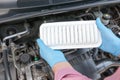 Car engine air filter Royalty Free Stock Photo