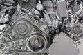 Car engine belt and gears Royalty Free Stock Photo