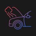 Car engine damage gradient vector icon for dark theme