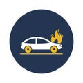 Car engine flaming Isolated Vector icon that can be easily modified or edited