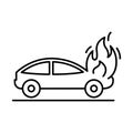 Car engine flaming Isolated Vector icon that can be easily modified or edited