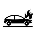 Car engine flaming Isolated Vector icon that can be easily modified or edited