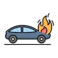Car engine flaming Isolated Vector icon that can be easily modified or edited