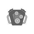 Car engine flat line icon