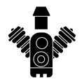 Car engine icon, vector illustration, black sign on isolated background Royalty Free Stock Photo
