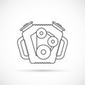Car engine outline icon Royalty Free Stock Photo
