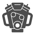 Car engine solid icon. Motor vector illustration isolated on white. Mover glyph style design, designed for web and app Royalty Free Stock Photo