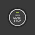 Car engine start stop button ignition. Push circle button engine stop start quality Royalty Free Stock Photo