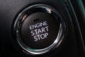 Car engine start and stop button.