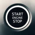 A car engine stop and start button Royalty Free Stock Photo