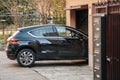 Car entering garage Royalty Free Stock Photo