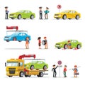 Car Evacuation Elements Set Royalty Free Stock Photo