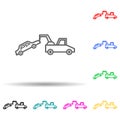 car in evacuator multi color style icon. Simple thin line, outline vector of cars service and repair parts icons for ui and ux, Royalty Free Stock Photo