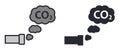 Car exhaust with CO2 pollution cloud icon