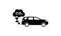 Car exhaust fumes with co2 icon. Vector on isolated white background. EPS 10