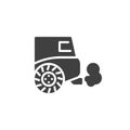 Car exhaust pipe emitting gas vector icon Royalty Free Stock Photo